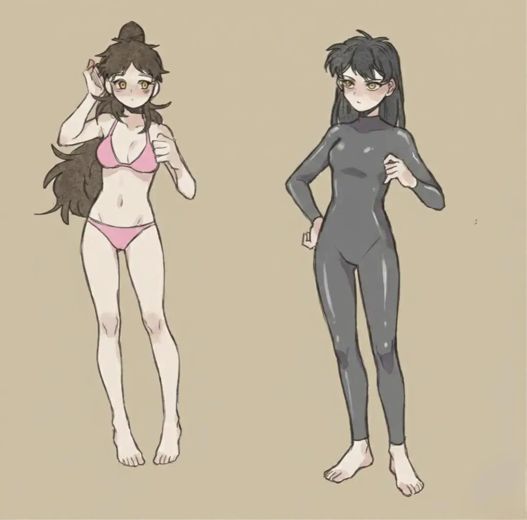 한국과 일본의 여고생의 수영복 차이점