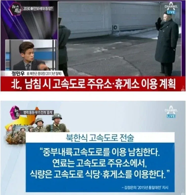 북한의 남침 예상도