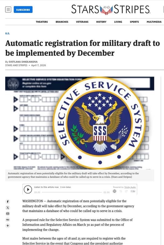 [천조국] 12월부터 18~25세 남성은 자동으로 징병등록!!!