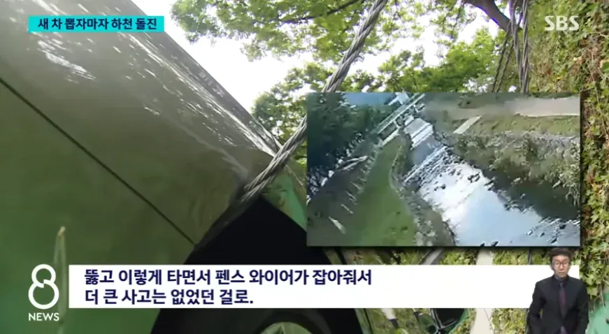 어제자 새차 받자마자 전손 사고낸 70대 운전자